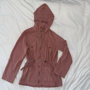 Pink Cinched- Waist Hooded Utility Jacket Medium/Large